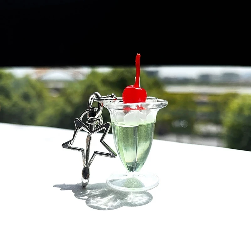 95AB креативный мини миниатюрный брелок с чашкой вишневого крема для женщин и