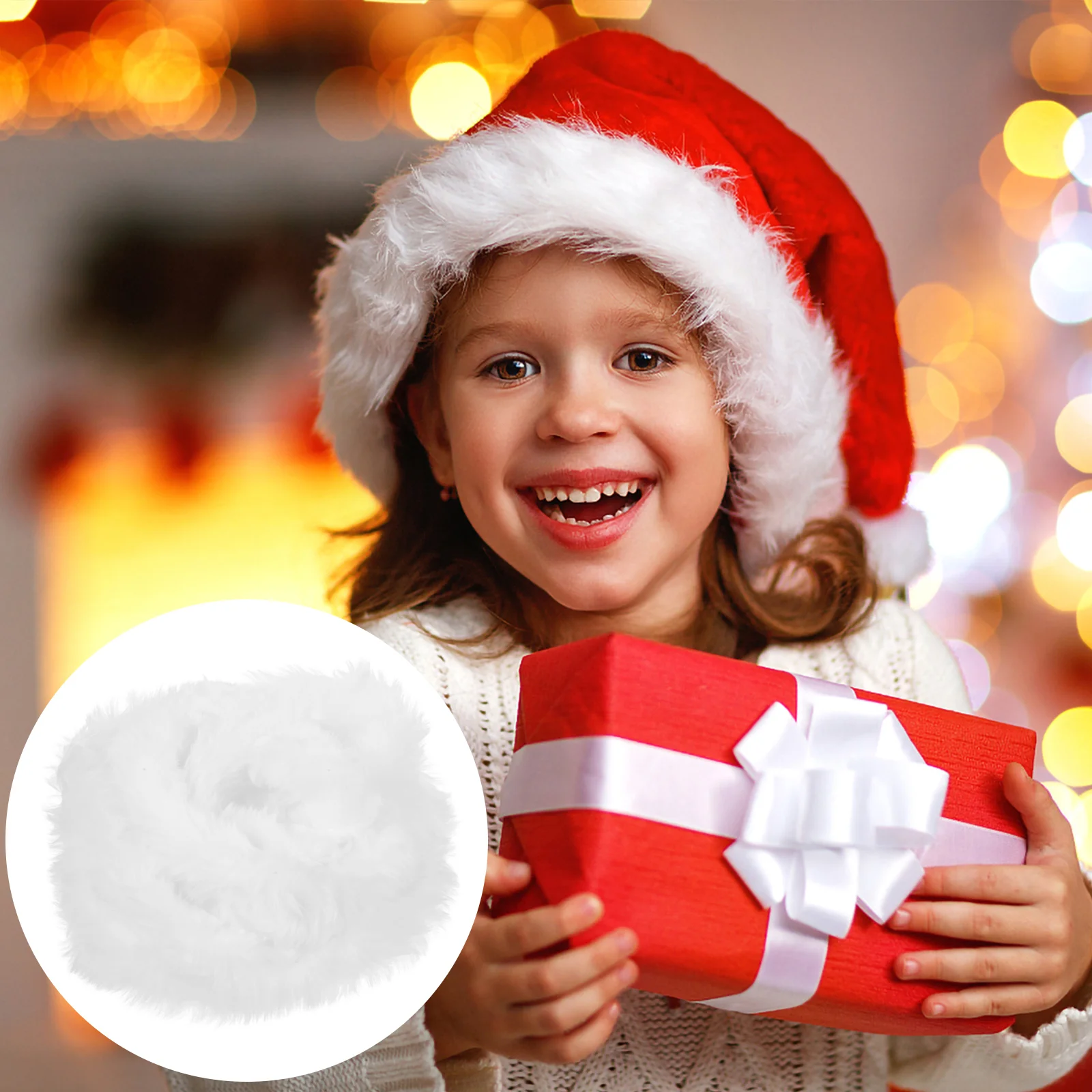 Лента с отделкой из искусственной шерсти и меха для рукоделия рождественский