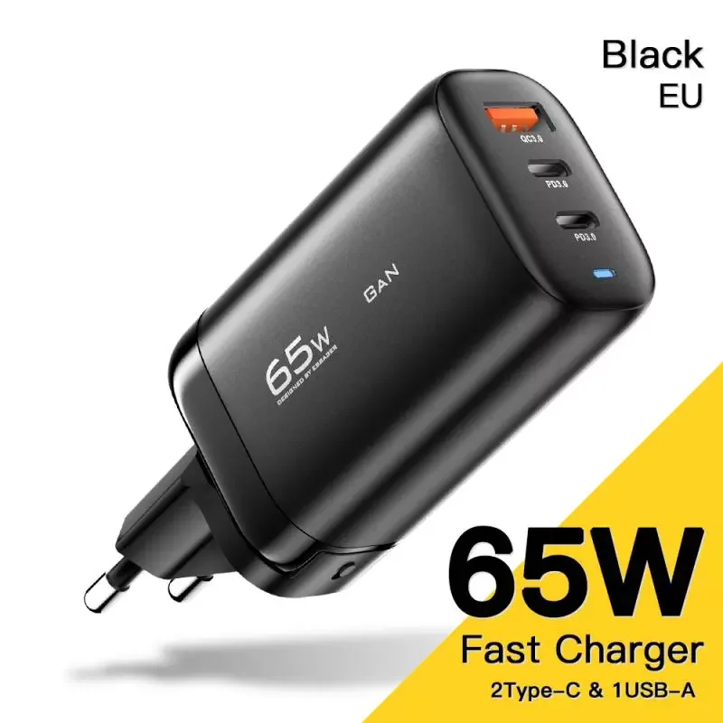

65W GaN Fast Charge Charger For IPad/MacBook/Laptop QC3.0 PD3.0 USB Type-C Charger Cell For ///