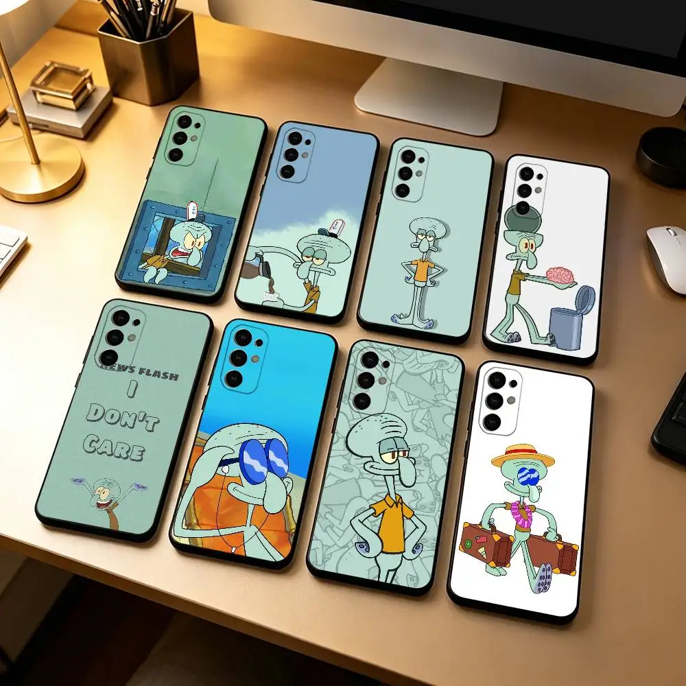 Фото Чехол для телефона Squidward Tentacles Z-Sponge Funny BoB для Samsung S25, S24, S21, S22, S23, S30, Ultra, S20, Plus, Fe, мягкий силиконовый, черный №1