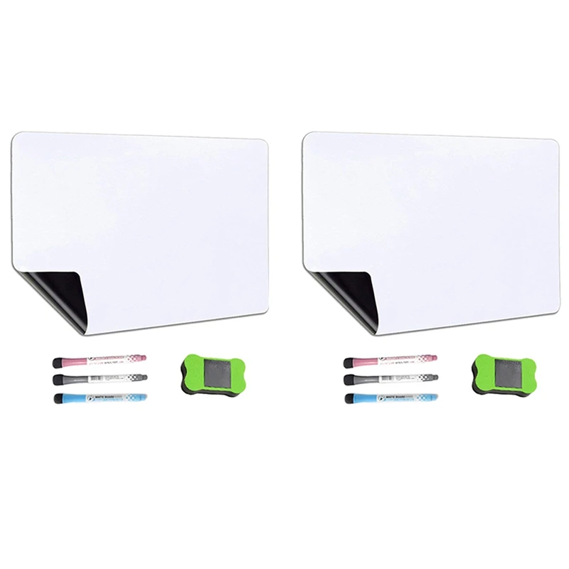 

2X Magnetic Dry Erase Whiteboard Calendar For Refrigerator With 6 Pens And Large Eraser,For Notes Planning Drawing Retail