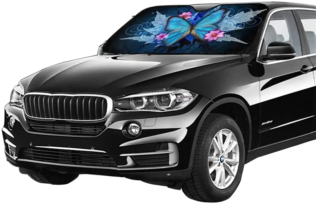 MSGUIDE Тонкая синяя линия с американским флагом козырек от солнца на лобовое стекло