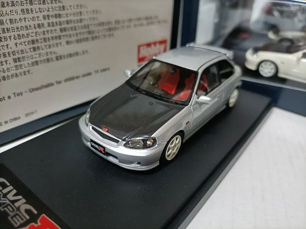 

MARK43 1 43 Honda Civic маленький стальной пистолет Тип R EK9 Серебряная модель спортивного автомобиля