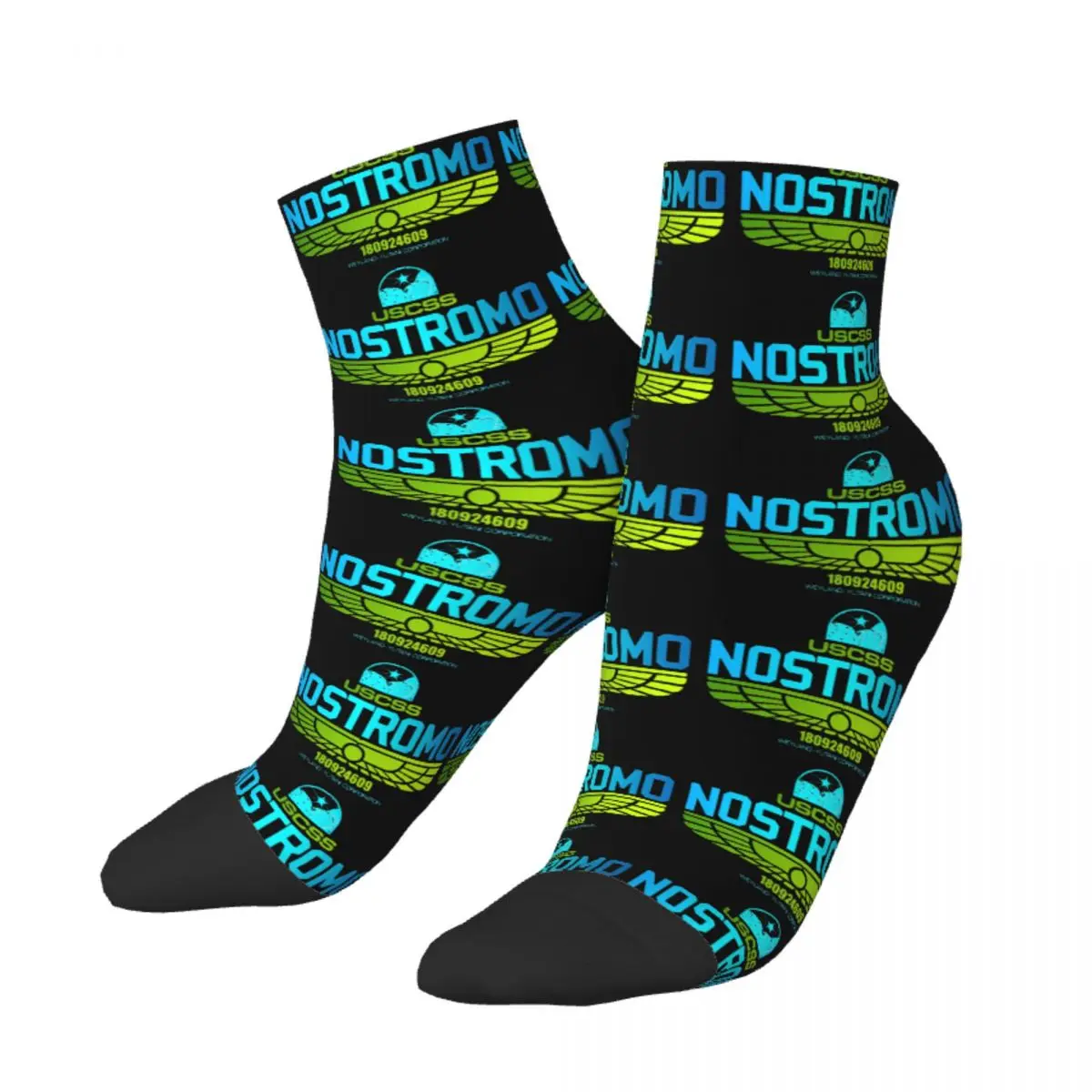 

Colorful Nostromo Football Short Socks Aliens Alien Movie Weyland Yutani Corp Polyester Crew Socks for Women Men Non-slip