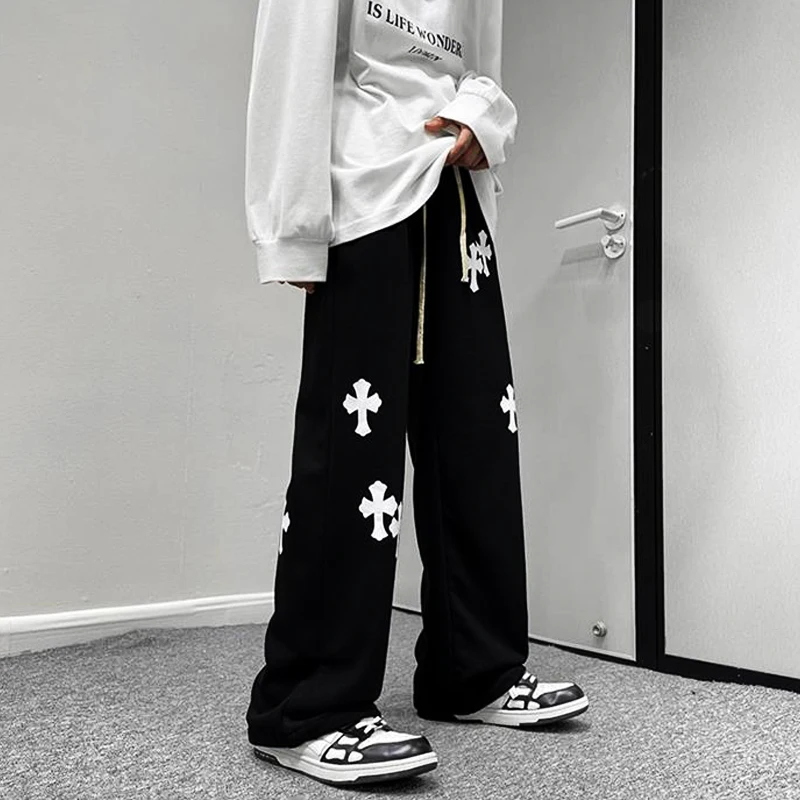 Летняя мужская рабочая одежда прямые брюки модные мешковатые широкие для бега и