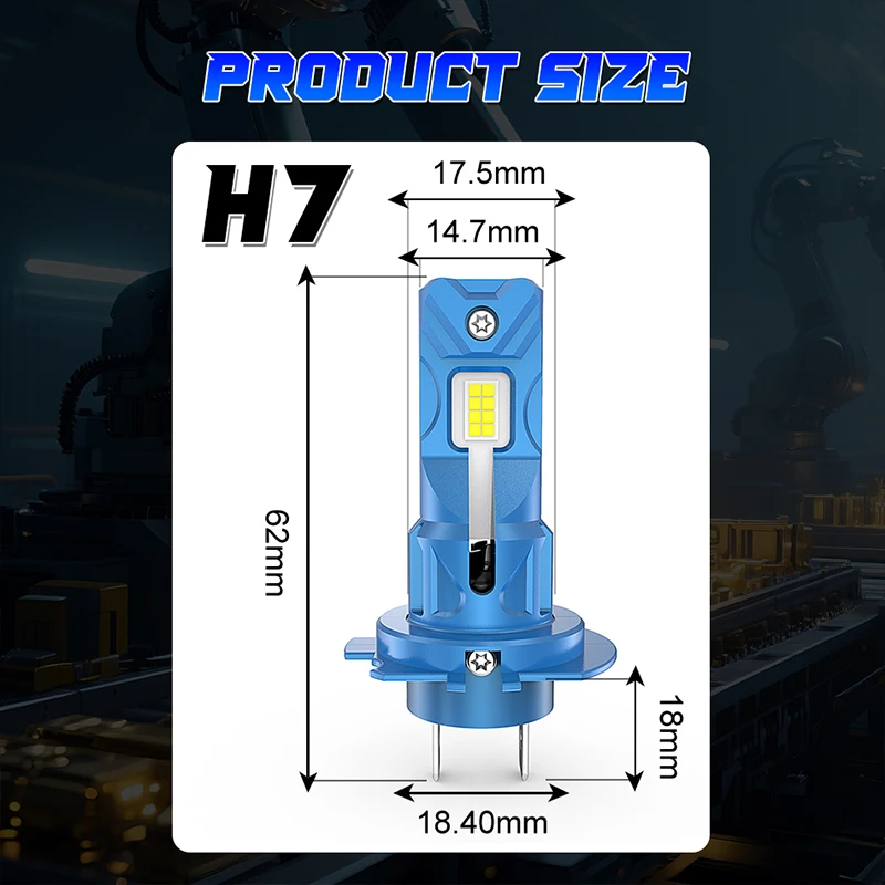 6800W H7 Led Модернизированный автомобильный фонарь Canbus 5570 CSP Turbo Fan 1:1 Мини-размер Автомобильный комплект фар Медная трубка DRL H7 Led 6000K 12V (art.: 3920d4bd261ee) - 3920d4bd261ee