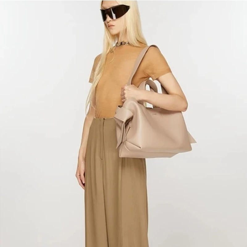 Повседневная женская сумка через плечо из натуральной кожи с бантом мягкая