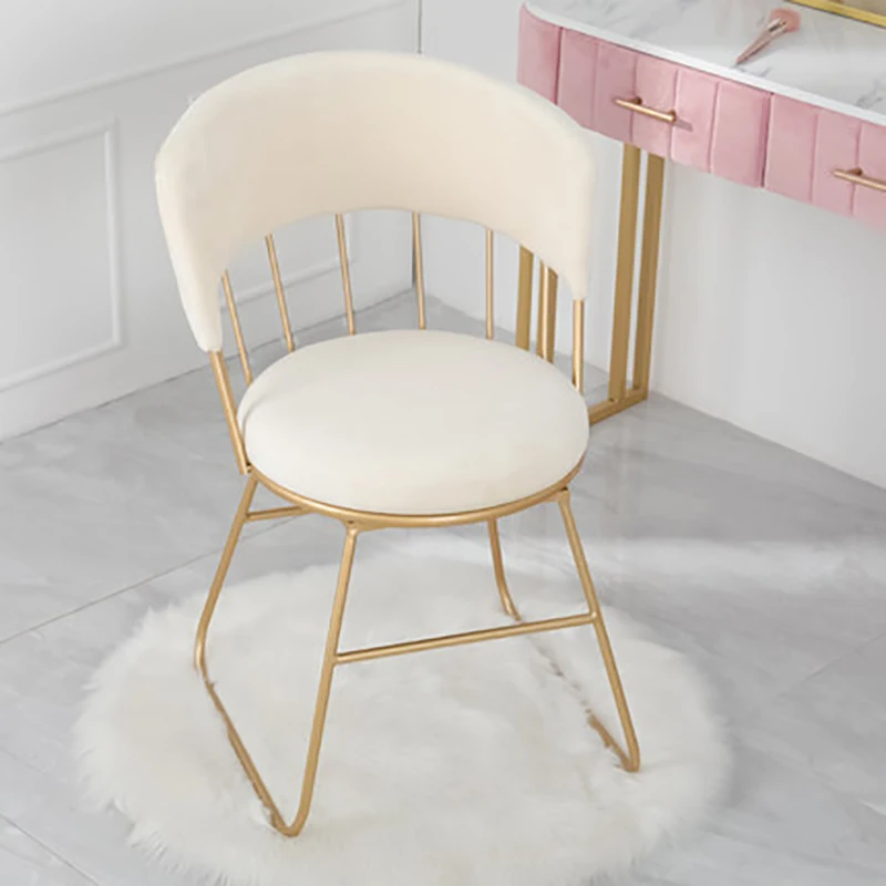 

New Coffee Chairs Iron Art Coral Fleece Fabric Soft and Comfortable Durabl Nordic Design Relaxing