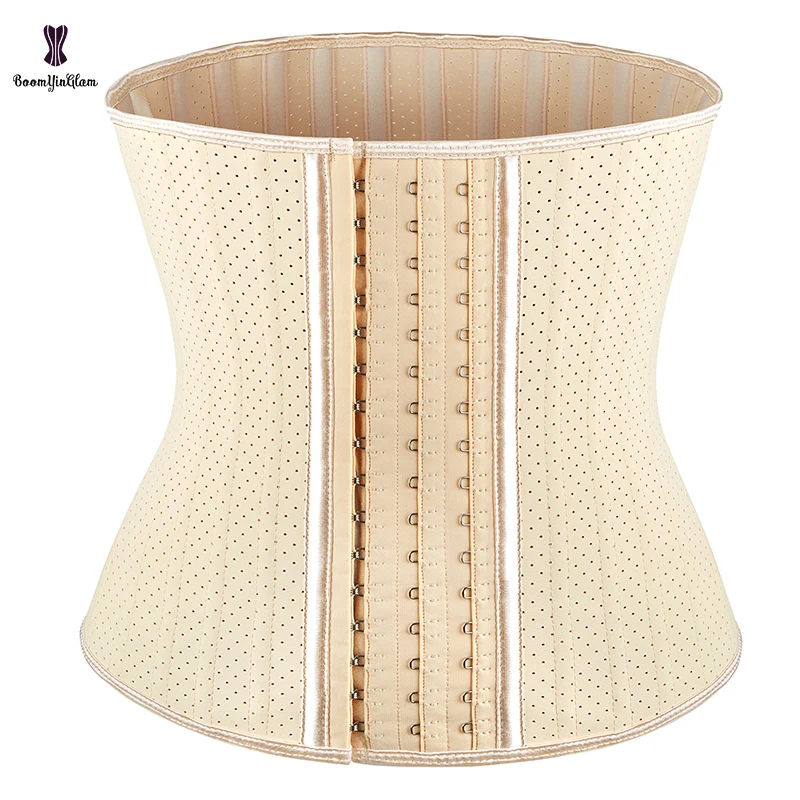Breathable Girdle 25 Steel Bone Latex Corset Woman Plus Size Tummy Control Firm Compression Perforated Waistband