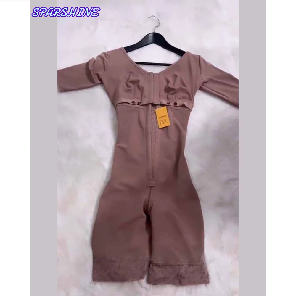 Fajas Colombianas комбинезон с высокой компрессией и пряжками на груди рукавами женское