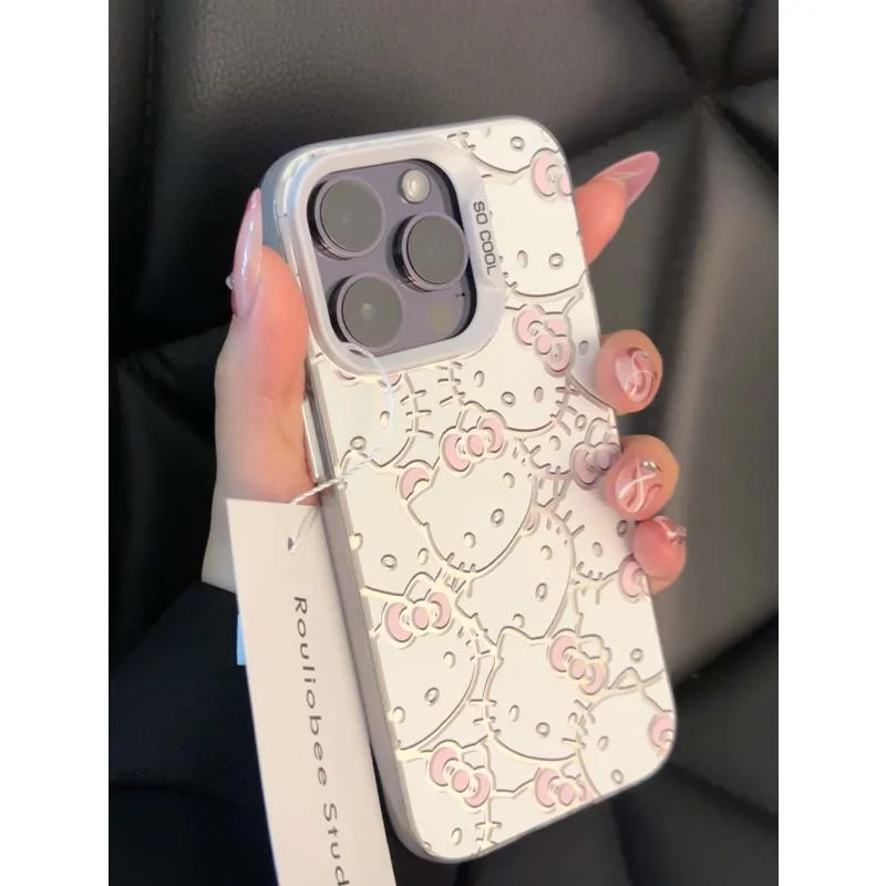 Розовый чехол Sanrio Hello Kitty Cool с полным экраном для Xiaomi Mi 14T 14 13 12 12T 11 Lite Poco X6 F6 F5 X5 F4 F3 X3