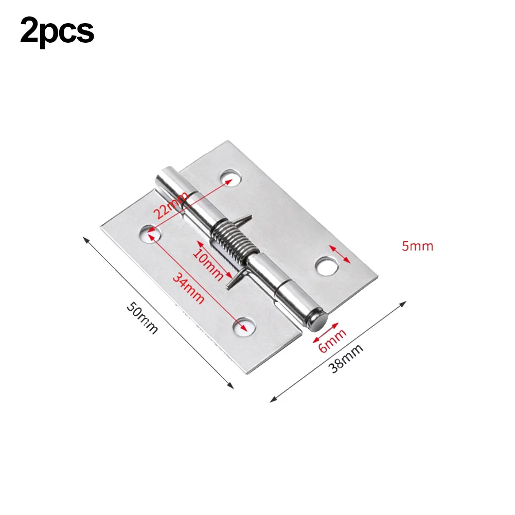 

2x Stainless Steel Non Adjustable Hinges Self Closing and Durable Perfect for Hardware Cabinet Automatic Door Closing