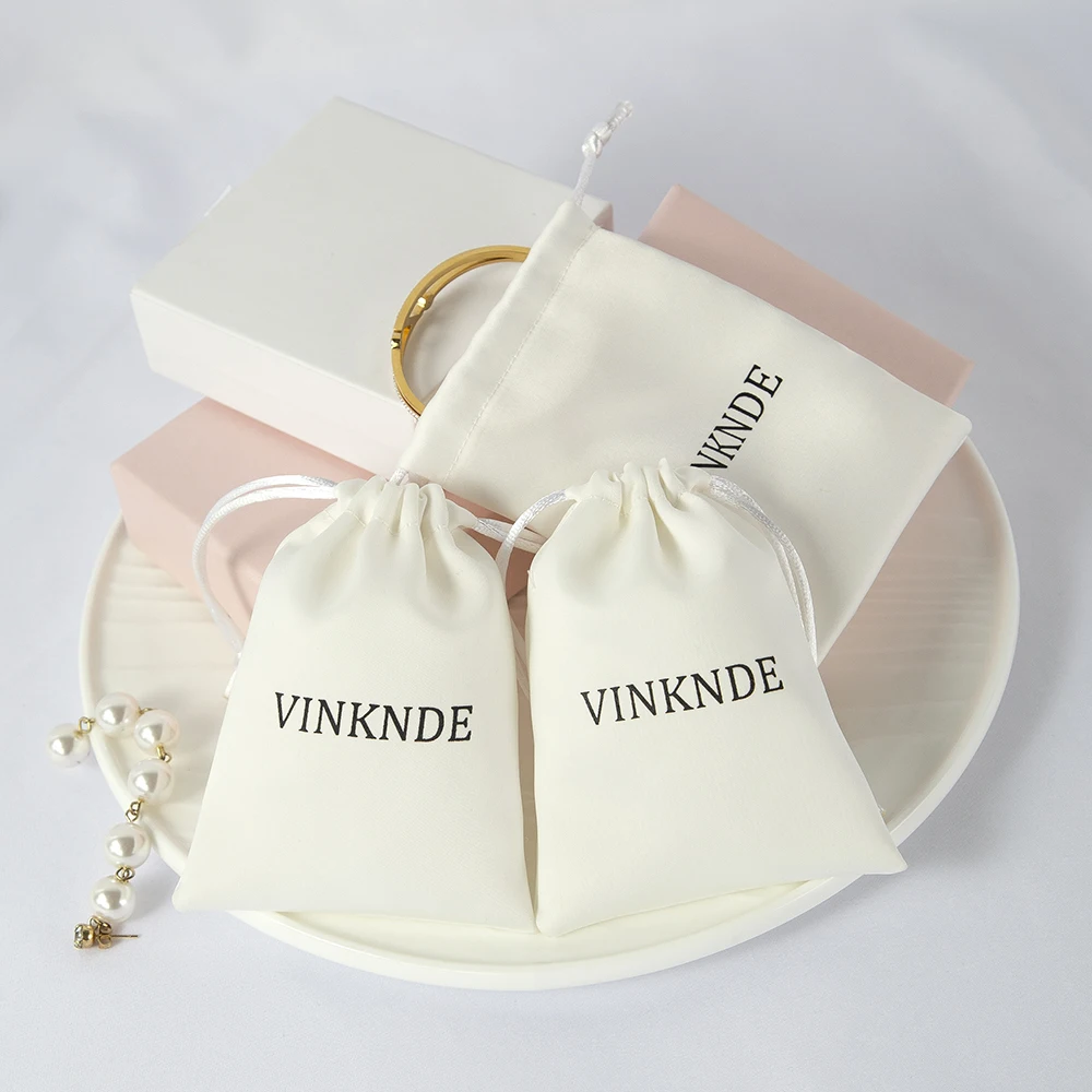 

50pcs Personalized Logo Silk Satin Drawstring Jewelry Small Gift Bags 8x10cm Wedding Favors For Guests Cosmetic Rings Candy Bag