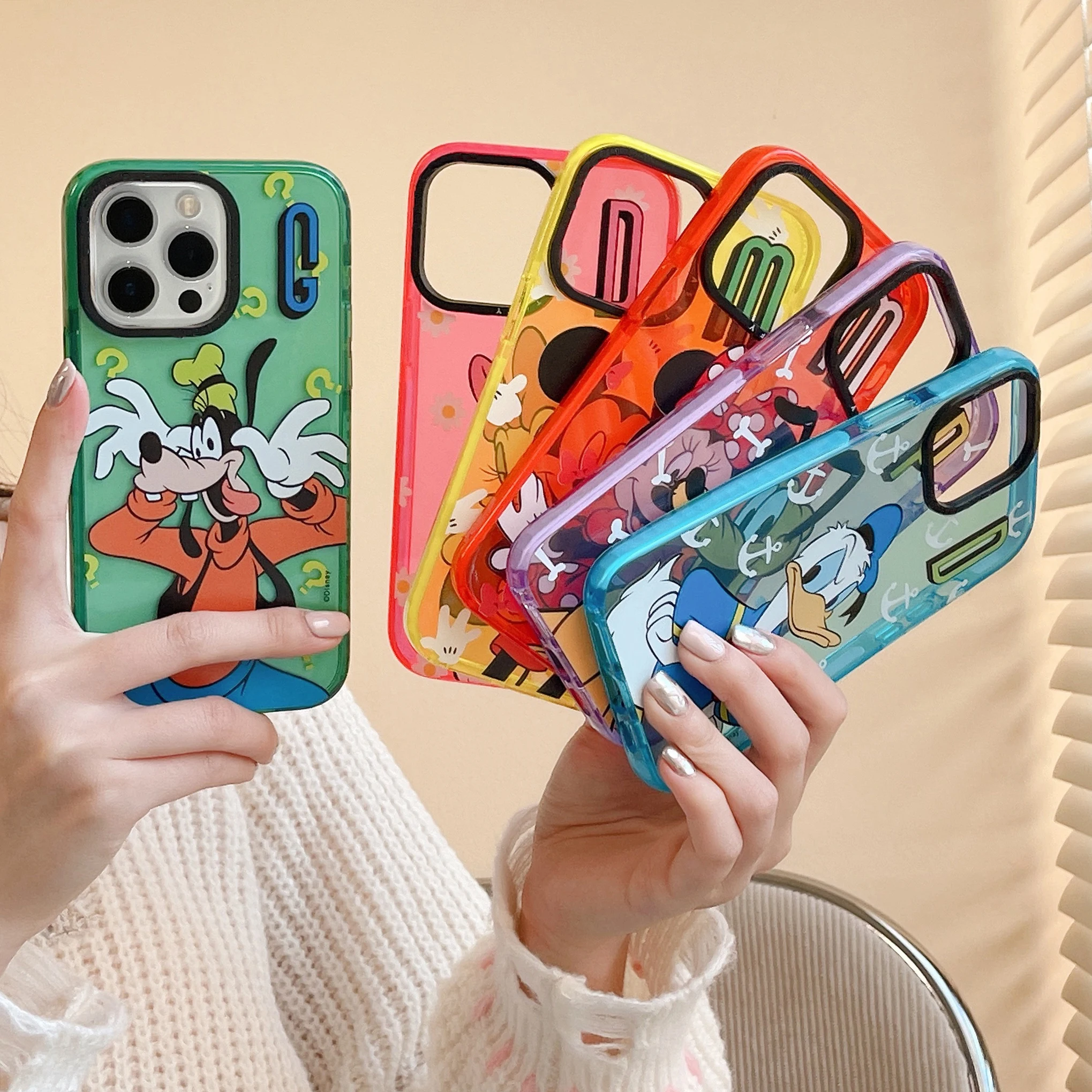 MINISO мультфильм Микки Минни Дональд Дак Дейзи друзья чехол для телефона iPhone 15 14 13 12