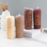 virgin godfather candle cylinder silicone mold handmade chocolate decoration gypsum aromatherapy soap resin making supply