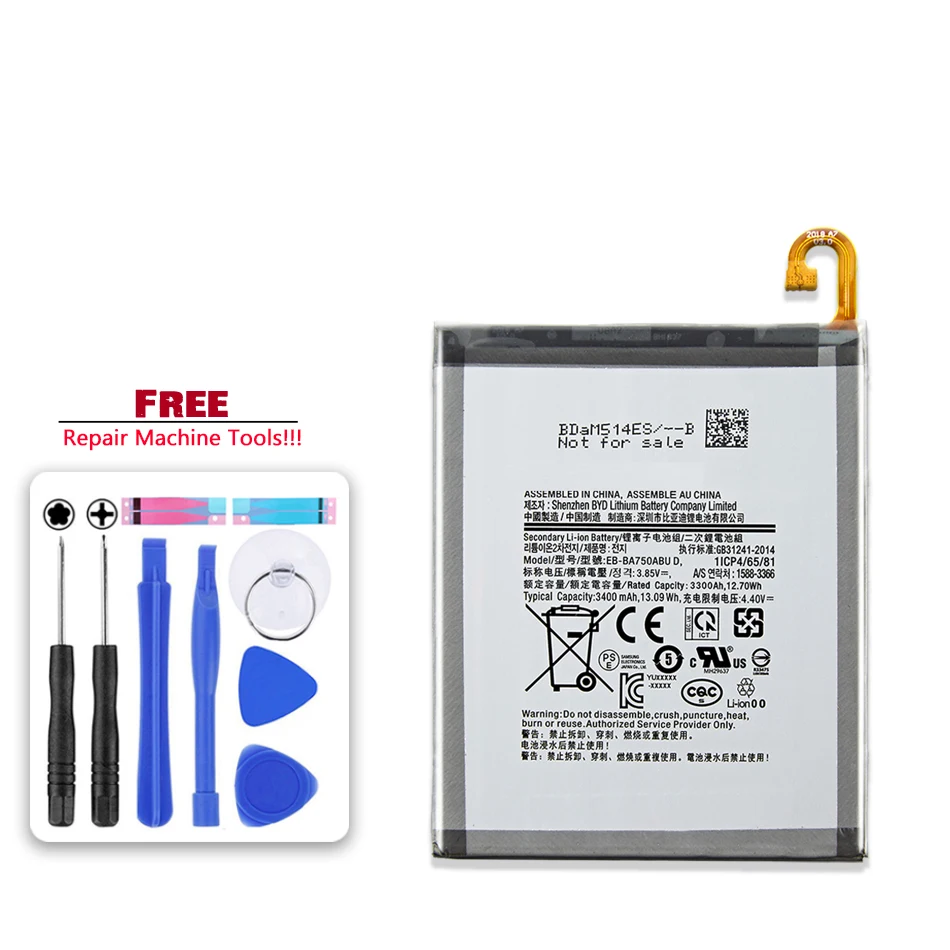 

For SAMSUNG EB-BA750ABU 3300mAh Battery For SAMSUNG Galaxy A7 A 7 2018 version A730x A750 SM-A730x A10 SM-A750F + Tools