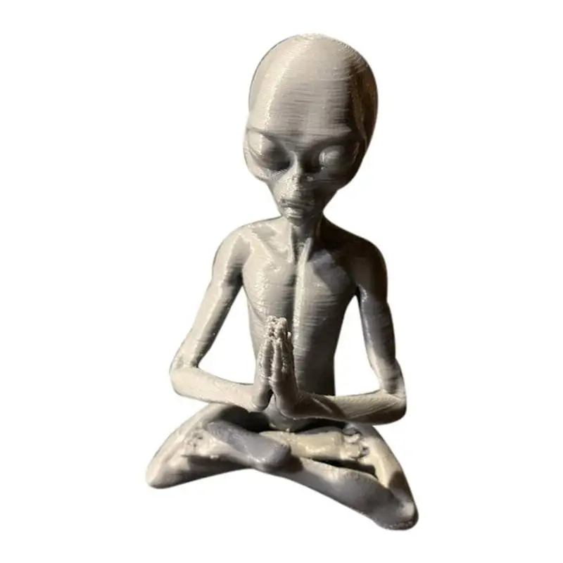 

Mini Resin Meditating Alien Statue Handcraft Resin Figurine Modern Style Figurine Decorations Home Table Desk Art Crafts