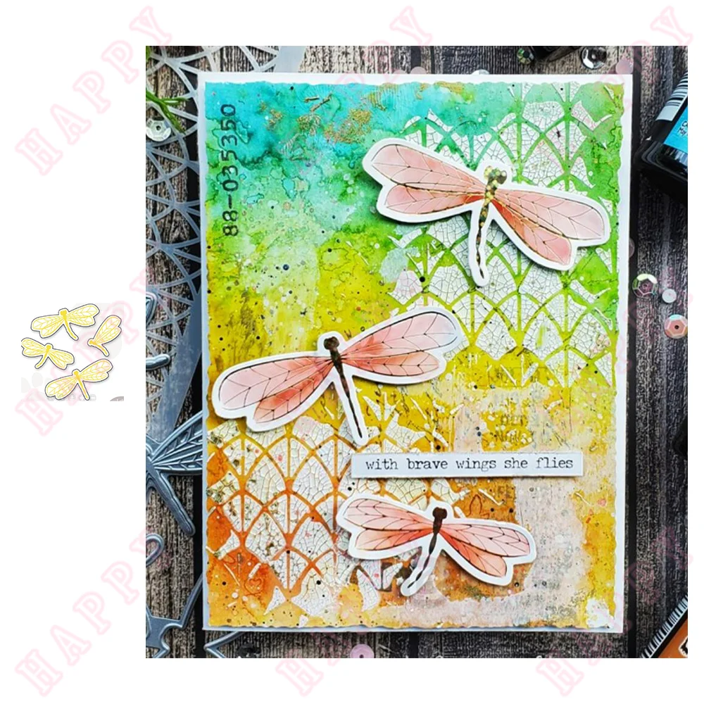 

2022 New Dragonfly Metal Cuts Dies Hot Foil Cutting Diy Make Tag Envelope Lace Edge Scrapbook Diary Paper Craft Cards Handmade