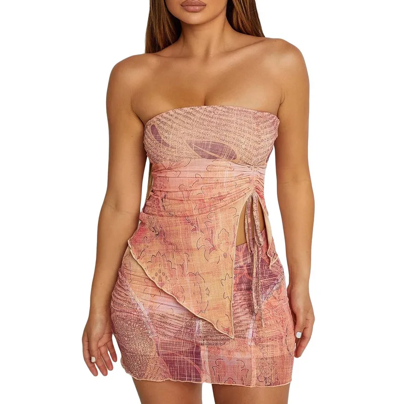 Женский комплект из 2 предметов WPNAKS с юбкой и принтом летняя одежда топ без