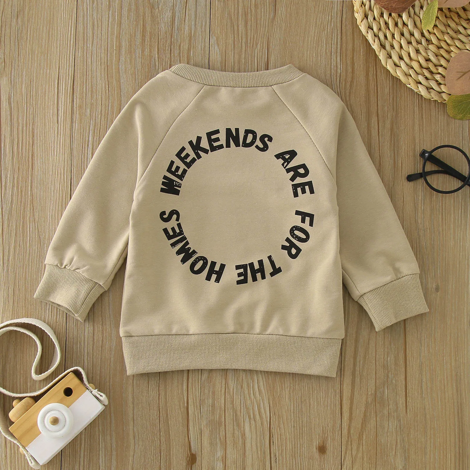 

Флисовая Куртка для маленьких мальчиков и девочек 2 года, футболка с длинным рукавом и буквенным принтом, пуловер, топы, одежда