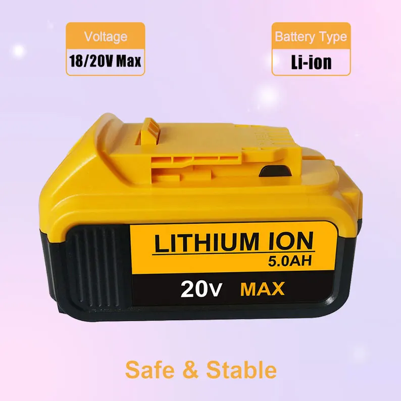 

Литий-ионный аккумулятор 20 в 6000 мАч, замена DeWalt dcb200 dcb184 dcb181, подходит для электроинструментов DeWalt Max XR