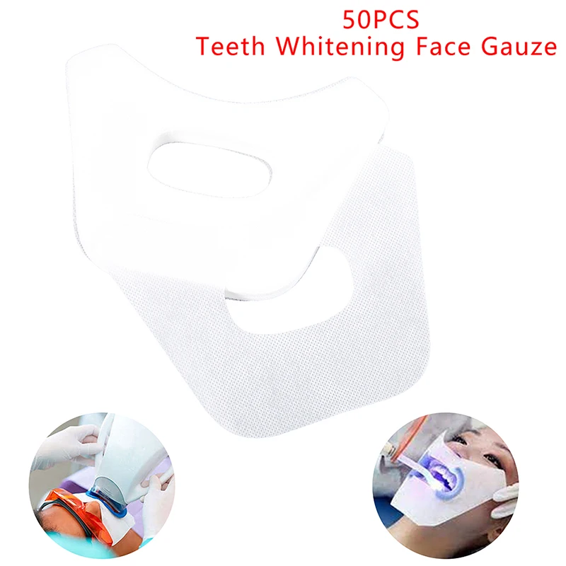 

50Pcs Teeth Whitening Face Gauze Dental Face Mask Mouth Mask For Tooth Whitening Виниры Для Зубов Teeth Whitening
