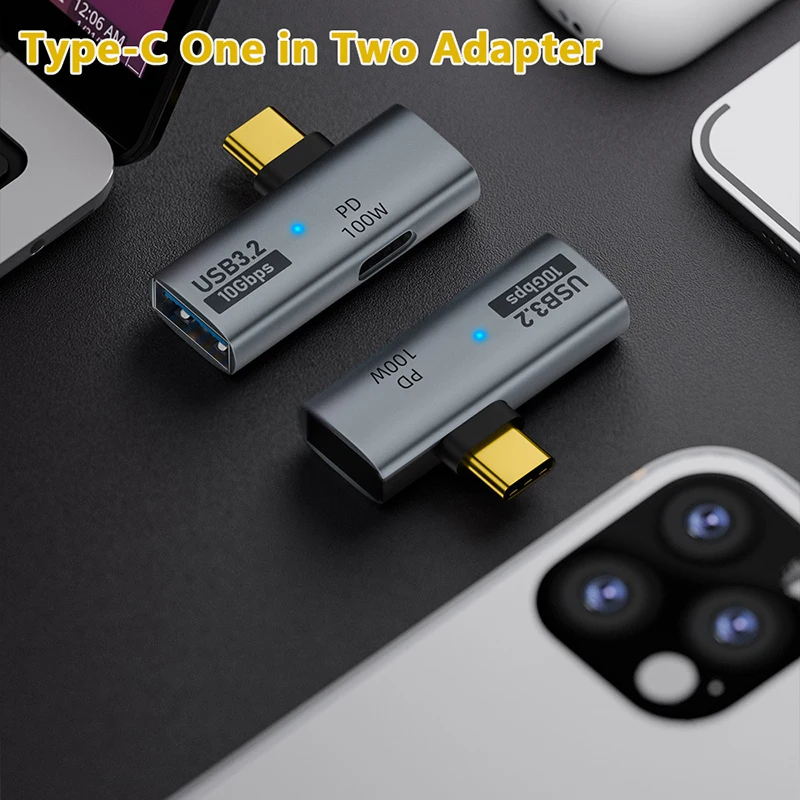 Адаптер USB Type-C 10 Гбит/с OTG 2 в 1 100 Вт