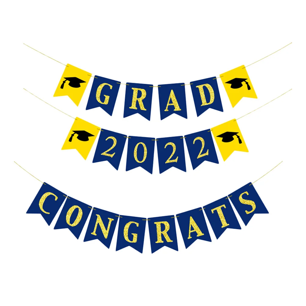 

2 Sets Graduation Party Banners Set Decorative Banners Party Layout Props
