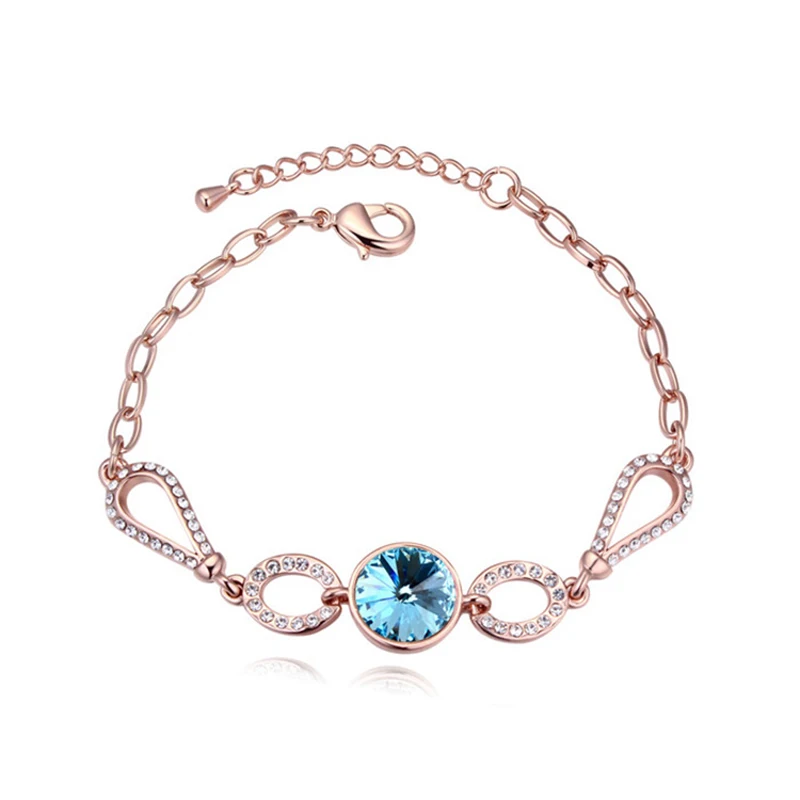 

Женский браслет из австрийских кристаллов, браслет цвета розового золота с подлинными кристаллами, аксессуары на Рождество, 2022