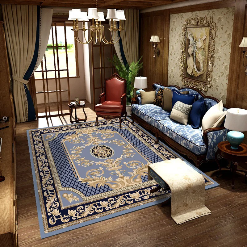 luxury retro printed carpet living room bedroom crystal velvet rug kitchen non slip and dirt resistant rugs home decorative mat free global shipping