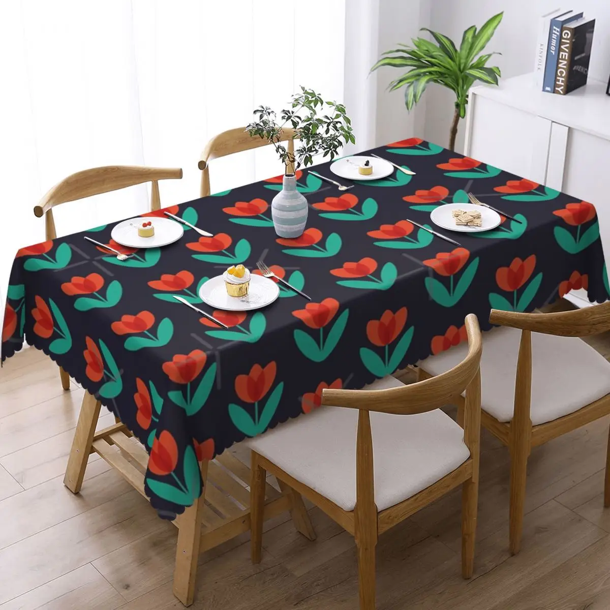Красный тюльпан в получи от сюзани Лондона скатерть для стола домашний бистро на