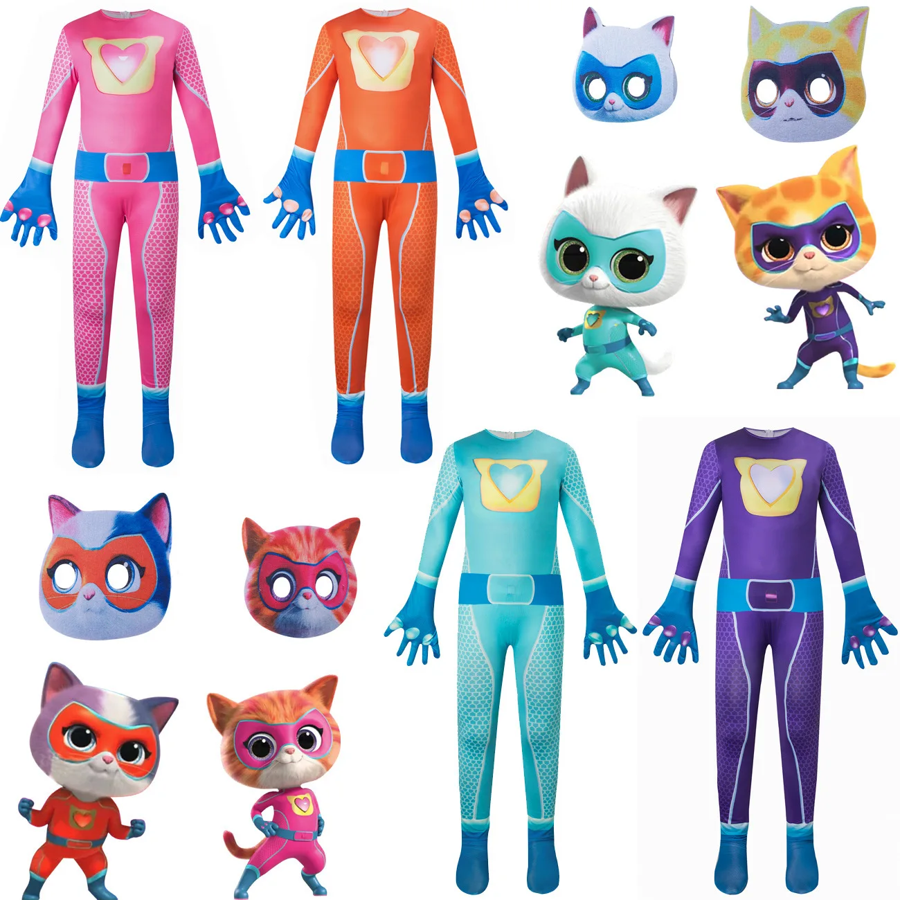 Новые детские боди и маски детский костюм супер котенка с котами наряды на