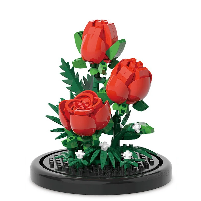 Вечный блок букет цветов в сборе настольный декоративный Детский пазл розы