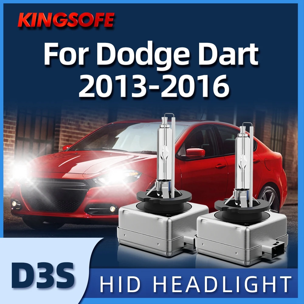 

KINGSOFE 2PCS 35W D3S 6000K Xenon HID Headlight Car Bulbs 3800Lm Fit For Dodge Dart 2013 2014 2015 2016