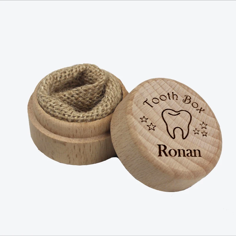 Caja de madera personalizada para dientes de bebé, soporte de madera para recuerdo de dientes perdidos, regalo para recién nacido