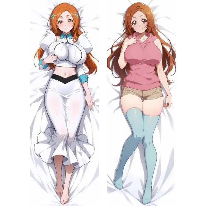 

Наволочка для тела в стиле аниме Dakimakura BLEACH Inoue Orihime, длинные подушки для сна с героями мультфильмов, двухсторонний трикотаж 160X50 см