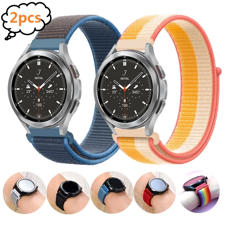 20mm 22mm Nylon Strap for Samsung Galaxy Watch 4 Classic/3/41mm/46mm/Active 2/Gear Sports Loop Watchband Huawei GT2/2e Bracelet