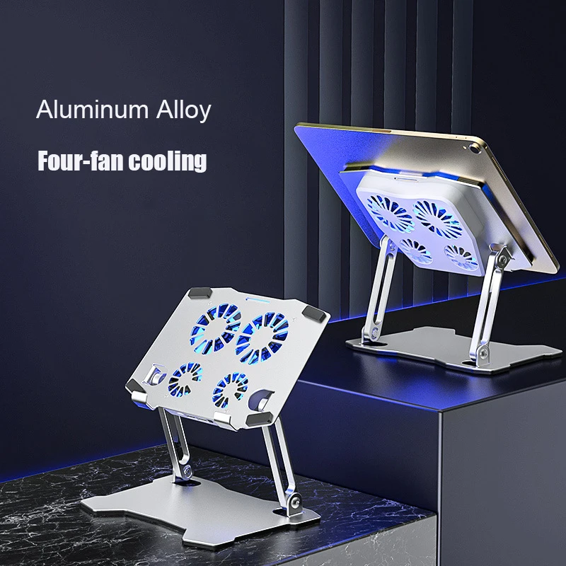 universal cooling tablet stand adjustable aluminum foldable desk phone stand portable laptop holder for ipad air pro 12 9 10 2 free global shipping