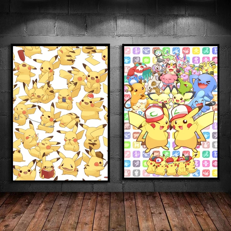 

Anime Character Pictures Pokemon Pikachu Wall Art Home Hanging Cuadros Best Gift Modern Living Room Poster Toys Modular Prints