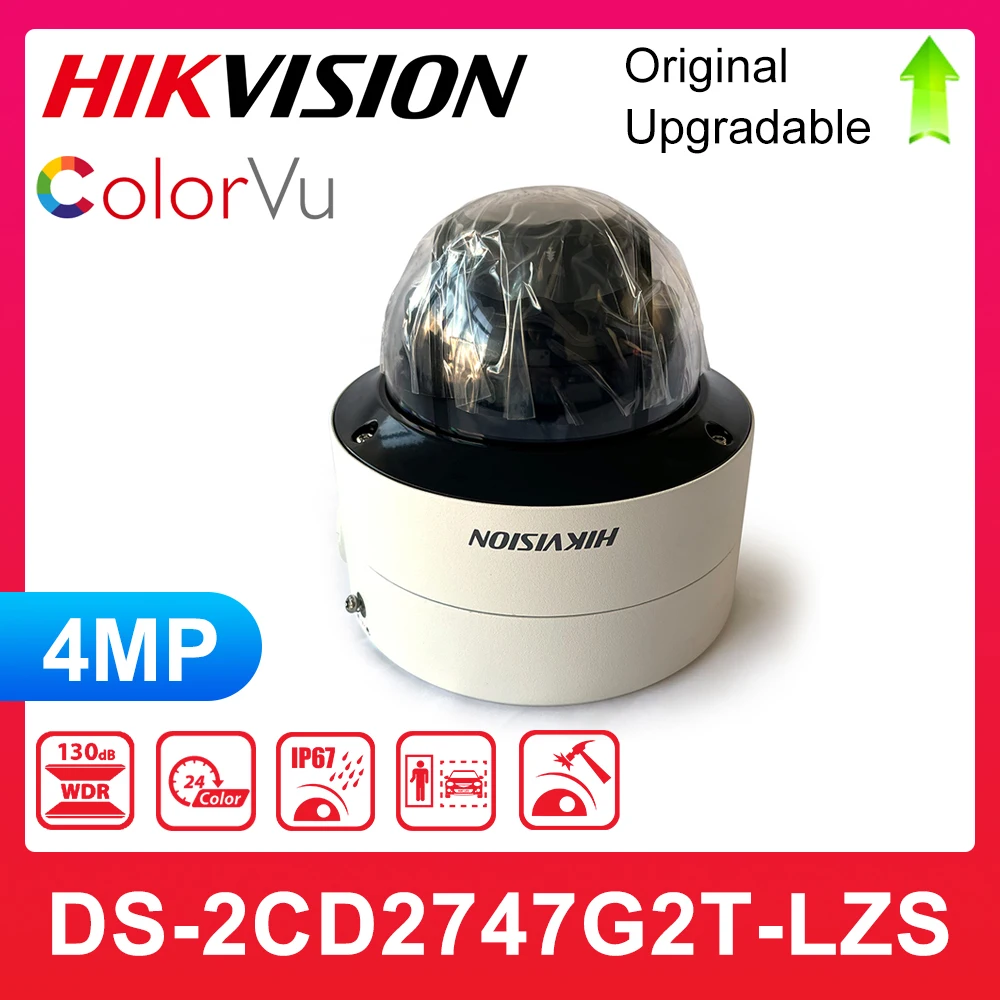 

Original Hikvision DS-2CD2747G2T-LZS 4 MP ColorVu Motorized Varifocal Dome Network Camera H.265+