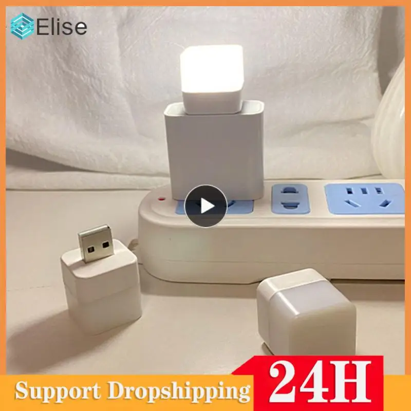 

1~10PCS USB Plug Night Light Mini Book Reading Lamp Computer Mobile Power Bank Rechargeable Light Eye Protection Bedside Lamp