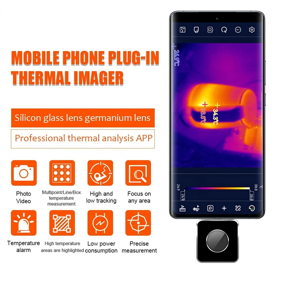 

Mobile Phone Infrared Thermal Imager PCB Circuit Industrial Test Floor Heating Pipe Temperature Thermal Camera