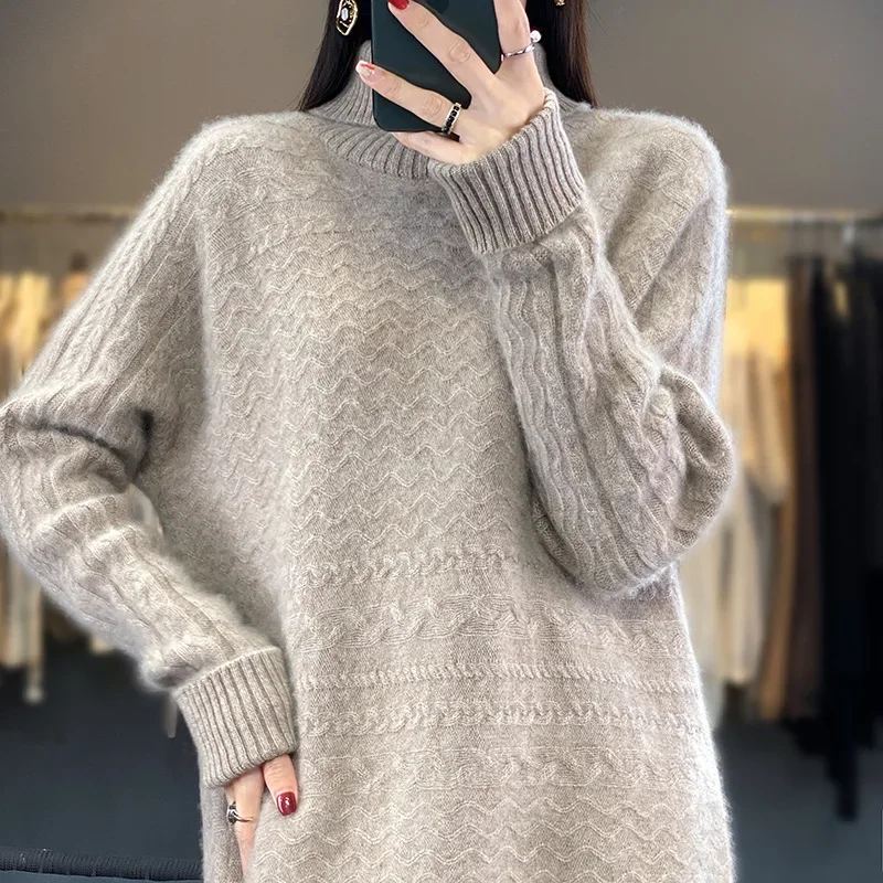 Утолщенный женский кашемировый свитер осень/зима 2023 свободная трикотажная