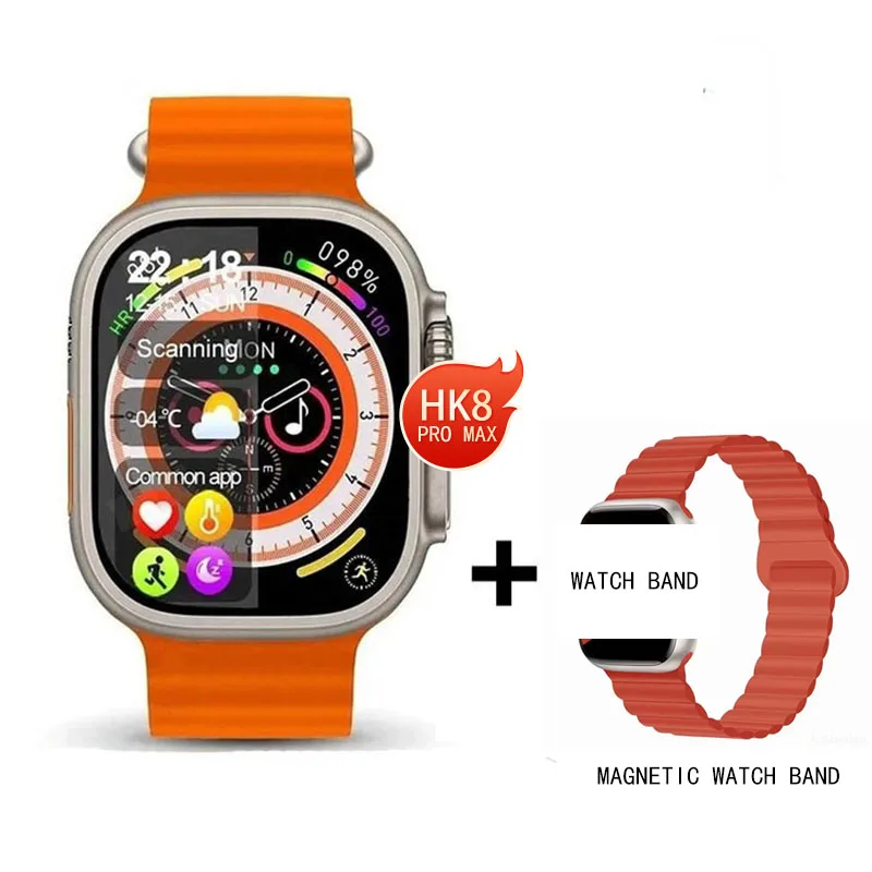 

Умные часы серии HK8 Pro Max Ultra 9 с магнитным ремешком, Apple Watch, цепочка премиум-класса, экран 8 49 мм, 2,2 дюйма