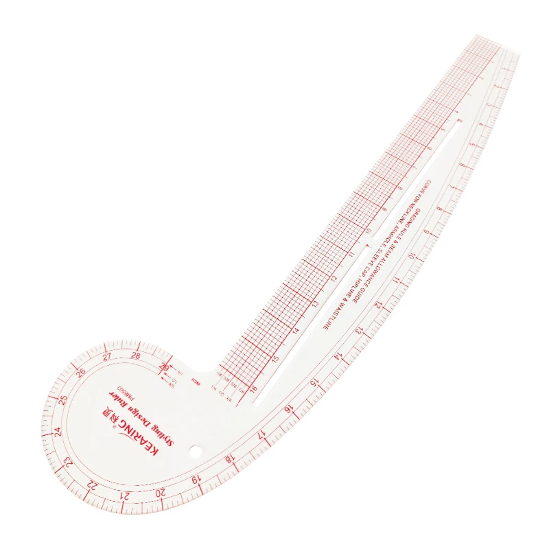 

Kearing French Curve Ruler 29 Inch Curve Line Size & 16 Inch Straight Imperial Styling Measure Ruler For Costura Fashion Design