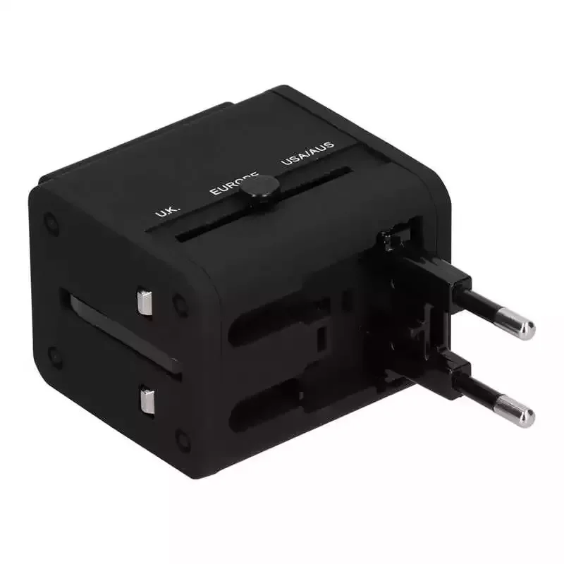 Power Adapter Fire‑retardant ABS Material Worldwide Travel Adapter with USB Port for US AU for UK EU