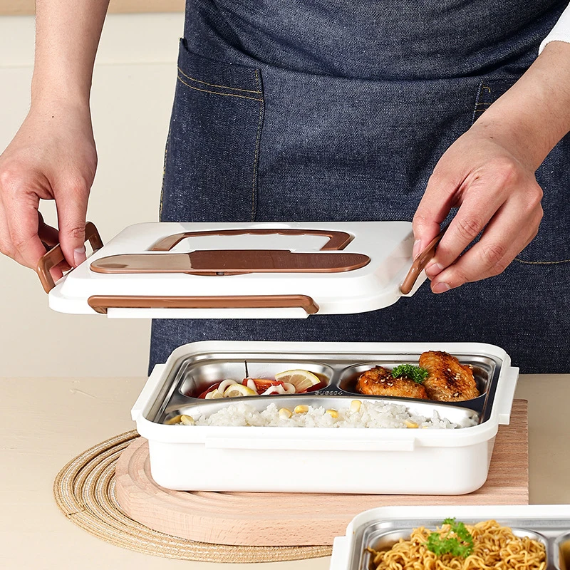 

Hermetic Stainless Lunch Box Student Insulated Lunch Boxes Compartment Large-capacity Office Bento Box Fresh-keeping BPA-Free