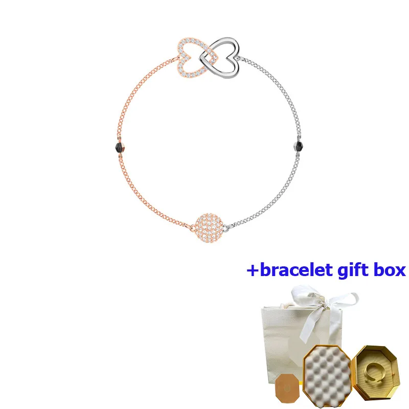

High quality luxury two color love shaped women's bracelet, enhancing temperament, beautiful and moving, free of shipping