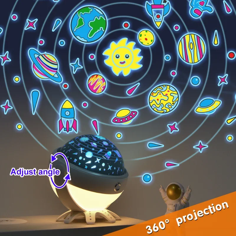 Детский Проектор Ночник С Bluetooth Музыка Вращающееся Звездное Небо Декор Для