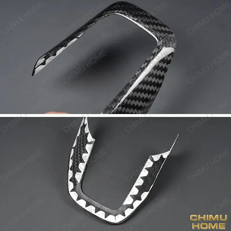 Фото 【CHIMU HOME】 Накладка на рамку кнопок рулевого колеса из настоящего карбона для Mini Cooper F54 F55 F56, элемент стайлинга интерьера №4